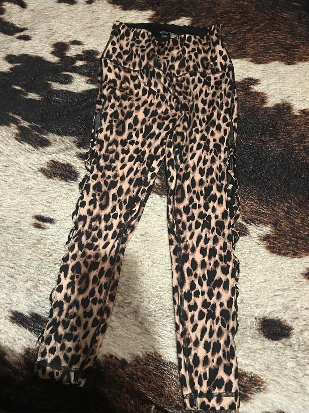 Victoria's Secret Leopard Print Leggings - Black & Tan
